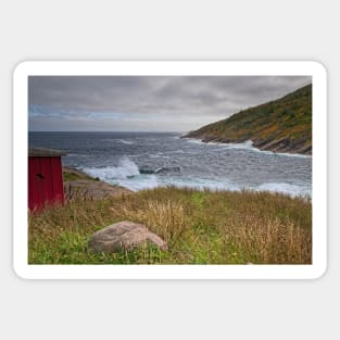 Rough Seas at Petty Harbour, Newfoundland, Canada Sticker